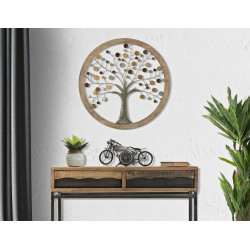 Panneau mural miroir Arbre de Vie – Ø61 cm – Style Glam chic et lumineux
