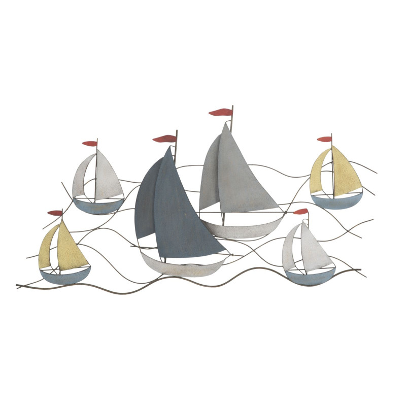 Decoração de parede mar em metal – 114x62 cm – Ambiente marinho e relaxante