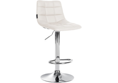 Lot de 2 tabourets de bar Jerry simili cuir chrome blanc