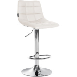 Set di 2 sgabelli da bar Jerry in similpelle bianco,cromo