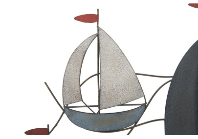 Decoración de pared de mar de metal – 114x62 cm – Ambiente marino y relajante