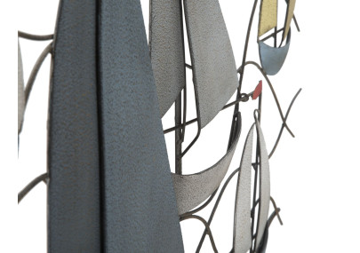 Decoración de pared de mar de metal – 114x62 cm – Ambiente marino y relajante