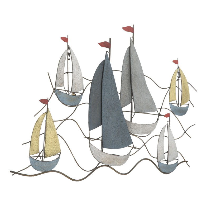 Decorazione murale mare in metallo – 114x62 cm – Atmosfera marina e relax