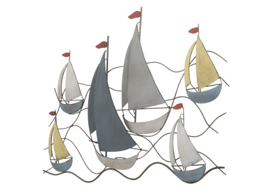 Decoração de parede mar em metal – 114x62 cm – Ambiente marinho e relaxante