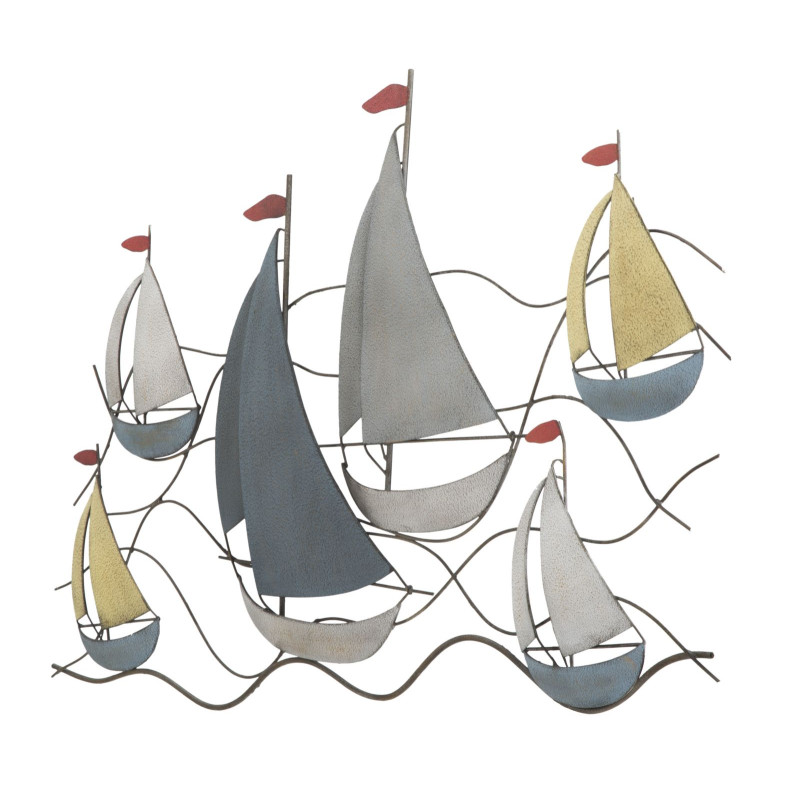 Decoração de parede mar em metal – 114x62 cm – Ambiente marinho e relaxante