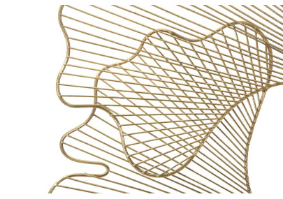 **Italiano:** Pannello murale Glam Leaf in ferro – 79x68 cm – Raffinata foglia dorata
