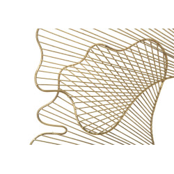 Painel de Parede Glam Leaf em Ferro – 79x68 cm – Folhagem Dourada Refinada