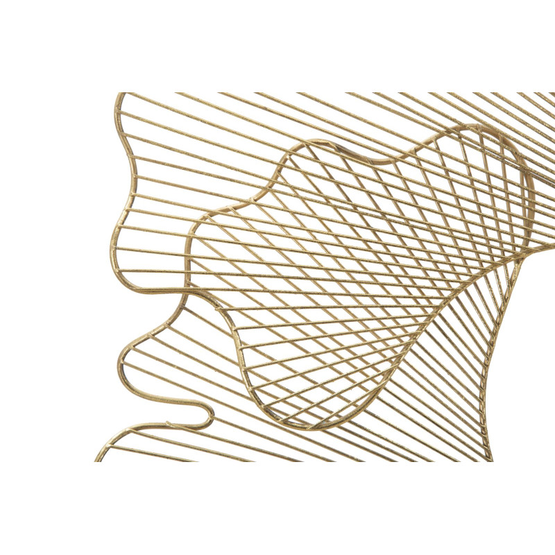 **Italiano:** Pannello murale Glam Leaf in ferro – 79x68 cm – Raffinata foglia dorata