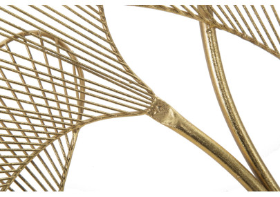 Panneau mural Glam Leaf en fer – 79x68 cm – Feuillage doré raffiné