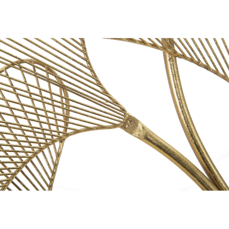 Painel de Parede Glam Leaf em Ferro – 79x68 cm – Folhagem Dourada Refinada