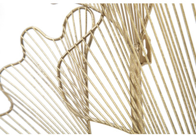 **Italiano:** Pannello murale Glam Leaf in ferro – 79x68 cm – Raffinata foglia dorata