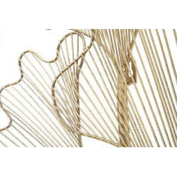 Painel de Parede Glam Leaf em Ferro – 79x68 cm – Folhagem Dourada Refinada