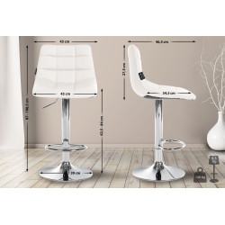 Set di 2 sgabelli da bar Jerry in similpelle bianco,cromo