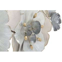 Panneau mural en fer à motifs fleuris – 119x60 cm – Style Glam romantique