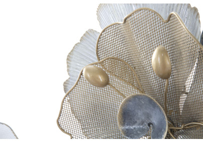 Painel de parede em ferro com motivos florais – 119x60 cm – Estilo Glam Romântico