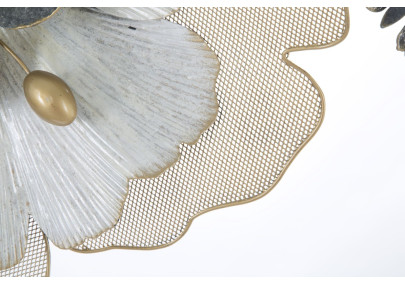 Painel de parede em ferro com motivos florais – 119x60 cm – Estilo Glam Romântico