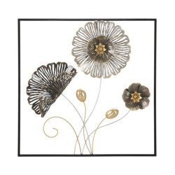 Painel de parede quadrado em ferro – 50x50 cm – Decoração de parede industrial sóbria