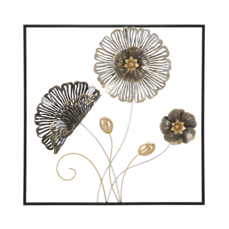 Panel de pared cuadrado de hierro – 50x50 cm – Decoración de pared industrial rústica