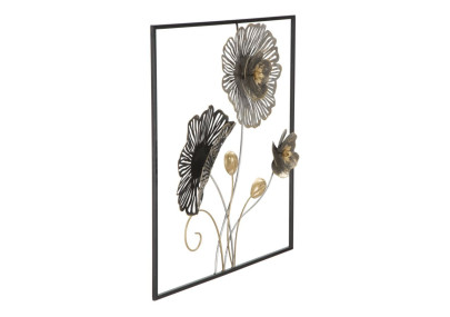 Panneau mural carré en fer – 50x50 cm – Déco murale industrielle sobre