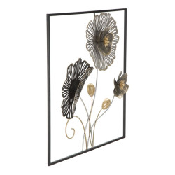 Painel de parede quadrado em ferro – 50x50 cm – Decoração de parede industrial sóbria