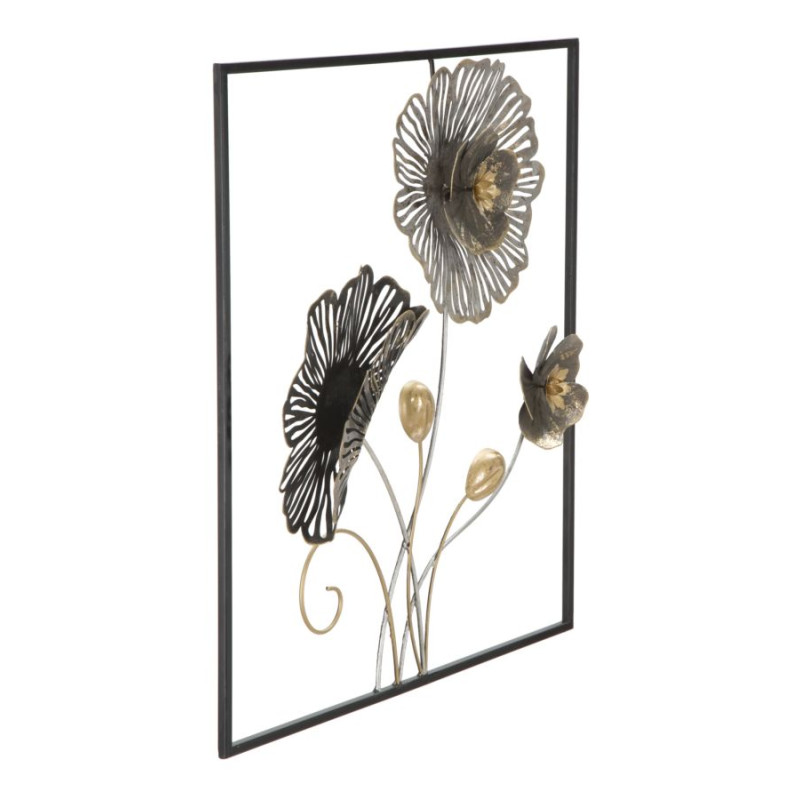 Painel de parede quadrado em ferro – 50x50 cm – Decoração de parede industrial sóbria