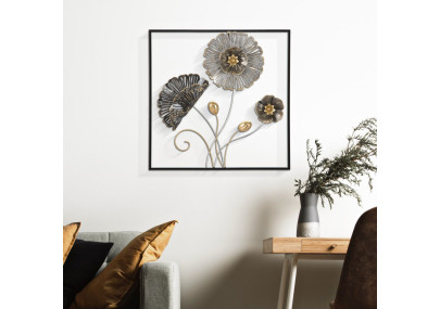 Panneau mural carré en fer – 50x50 cm – Déco murale industrielle sobre