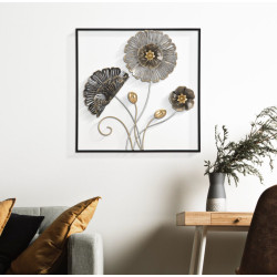 Pannello murale quadrato in ferro – 50x50 cm – Sobria decorazione da parete industriale