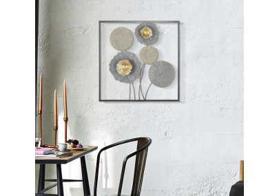 Painel de parede de ferro Squity – 50x50 cm – Design geométrico industrial