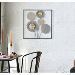 Pannello murale in ferro Squity – 50x50 cm – Design industriale geometrico