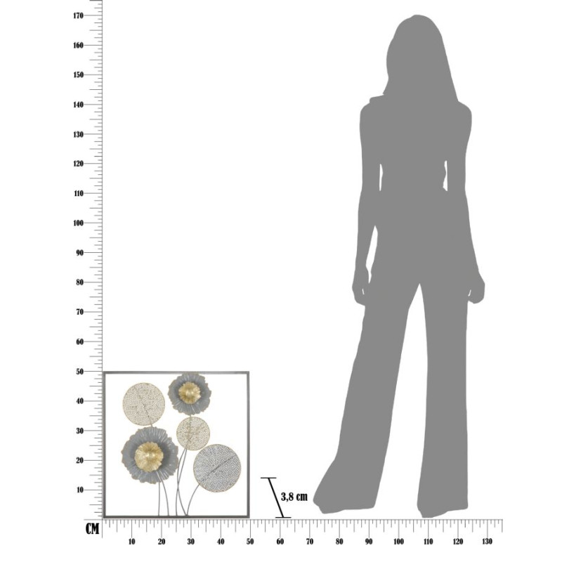 Panneau mural fer Squity – 50x50 cm – Design industriel géométrique