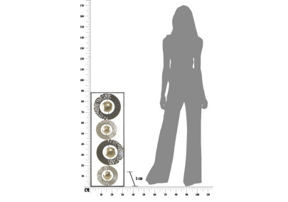 Anillo de pared de hierro – 31x89 cm – Elemento decorativo industrial moderno