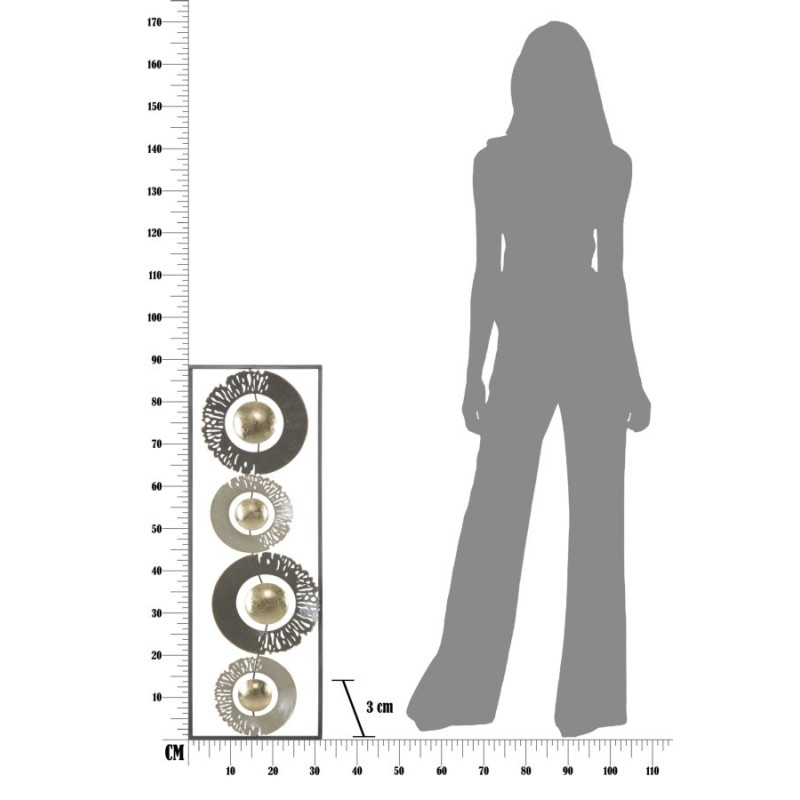 Anneau mural en fer – 31x89 cm – Élément déco industriel moderne