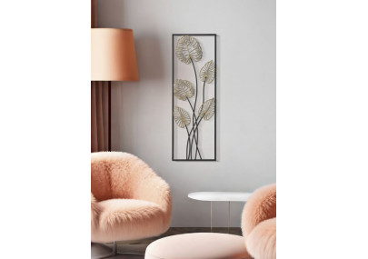 Painel de parede em ferro Luxy – Modelo A – 31x90 cm – Elegância Glam moderna