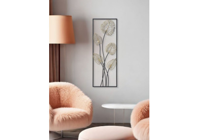 Painel de parede em ferro Luxy – Modelo B – 31x90 cm – Estilo Glam contemporâneo