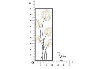 Painel de parede em ferro Luxy – Modelo B – 31x90 cm – Estilo Glam contemporâneo