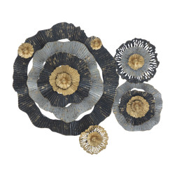 Panneau mural fer Otos – 100x80 cm – Style Glam design doré