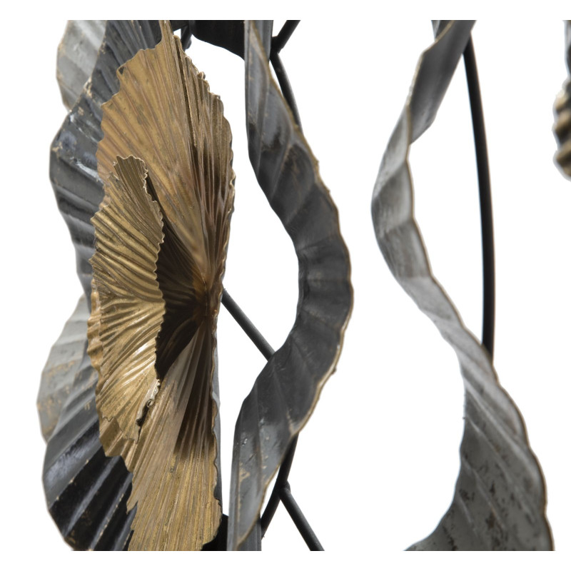 Painel de parede em ferro Otos – 100x80 cm – Design dourado Glam