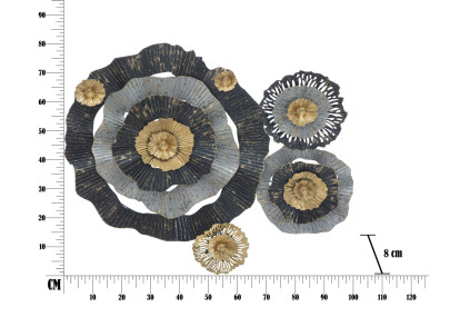 Panneau mural fer Otos – 100x80 cm – Style Glam design doré