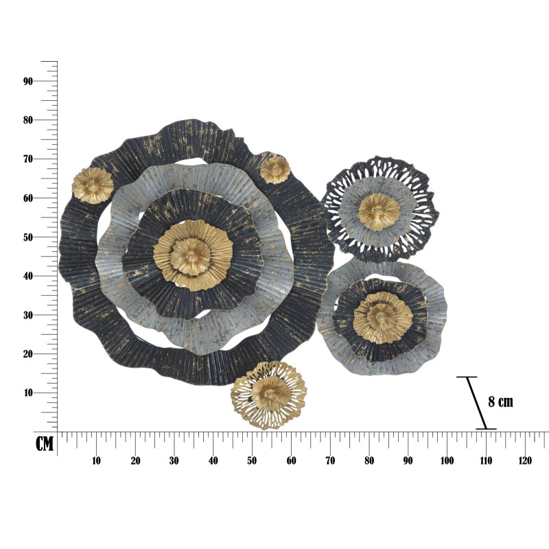 Panneau mural fer Otos – 100x80 cm – Style Glam design doré