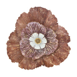 Painel de parede de ferro Bunga – 73x72 cm – Flor metálica glamorosa e elegante