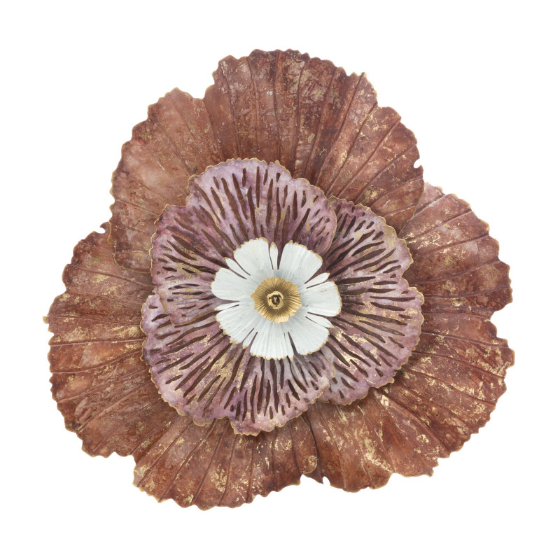 Pannello murale in ferro Bunga – 73x72 cm – Elegante fiore metallico Glam