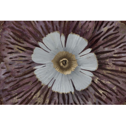 Pannello murale in ferro Bunga – 73x72 cm – Elegante fiore metallico Glam