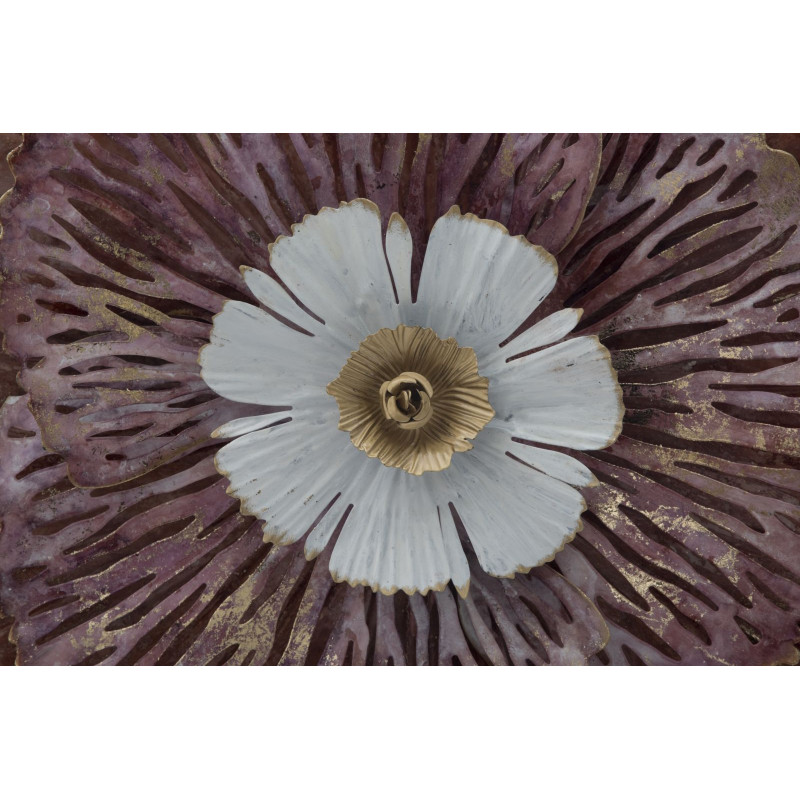 Pannello murale in ferro Bunga – 73x72 cm – Elegante fiore metallico Glam