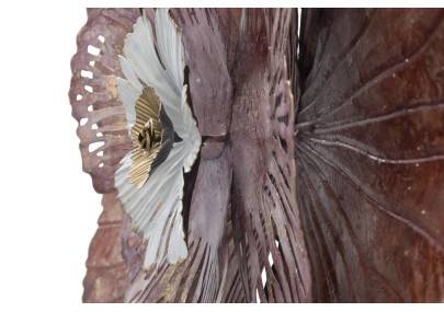 Painel de parede de ferro Bunga – 73x72 cm – Flor metálica glamorosa e elegante