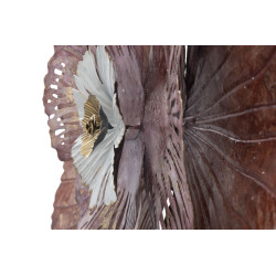 Pannello murale in ferro Bunga – 73x72 cm – Elegante fiore metallico Glam