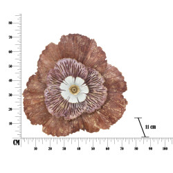 Painel de parede de ferro Bunga – 73x72 cm – Flor metálica glamorosa e elegante