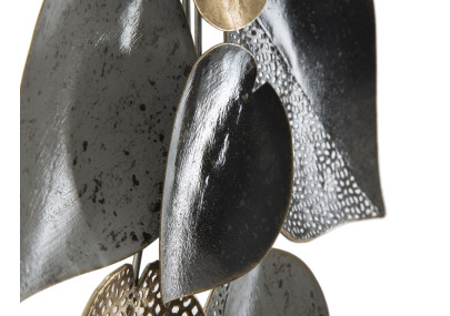 Pannello murale in ferro a mezza foglia – Modello B – 62x40 cm – Stile Glam naturale