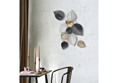 Painel de parede de ferro meia folha – Modelo B – 62x40 cm – Estilo Glam natural