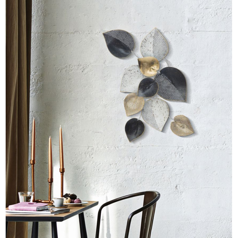 Panneau mural fer demi-feuille – Modèle B – 62x40 cm – Style Glam naturel