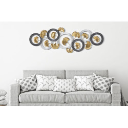 Painel de parede de ferro Arty – Modelo B – 127x44 cm – Painel de parede criativo Glam